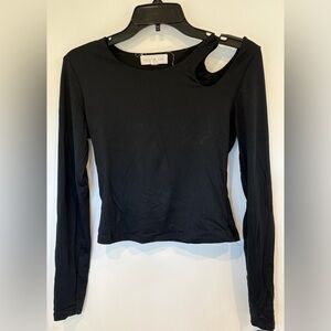 Black Long Sleeve Cut-Out Top